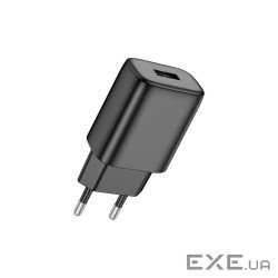 Мережевий зарядний пристрій HOCO C134A Solid single port charger (EU) Black (6942007621298)