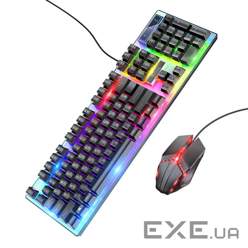 Миша + клавіатура HOCO GM18 Luminous gaming keyboard and mouse set Black (6931474783684)