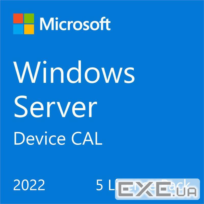 Примірник ПЗ Microsoft Windows Server 2022 CAL 5 Device англ, ОЕМ без носія (R18-06430)
