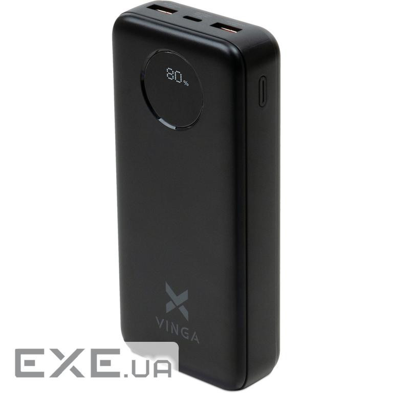 Батарея універсальна Vinga 20000 mAh 22.5W Display Black (VPBB2022)