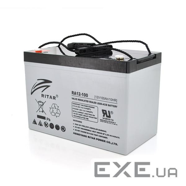 Акумуляторна батарея AGM RITAR RA12-100S, Gray Case, 12V 100.0Ah ( 307 x 169 x 215 ) Q1