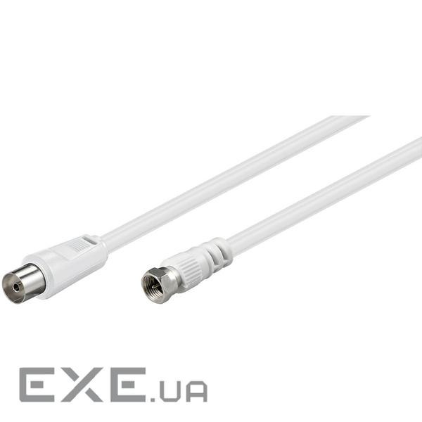 Кабель антенний RF:F-Coaxial M/F,2.5m 75 Ohm 2xShielded D=5.0mm,білий (75.01.1830-10) (75.01.1830-10)