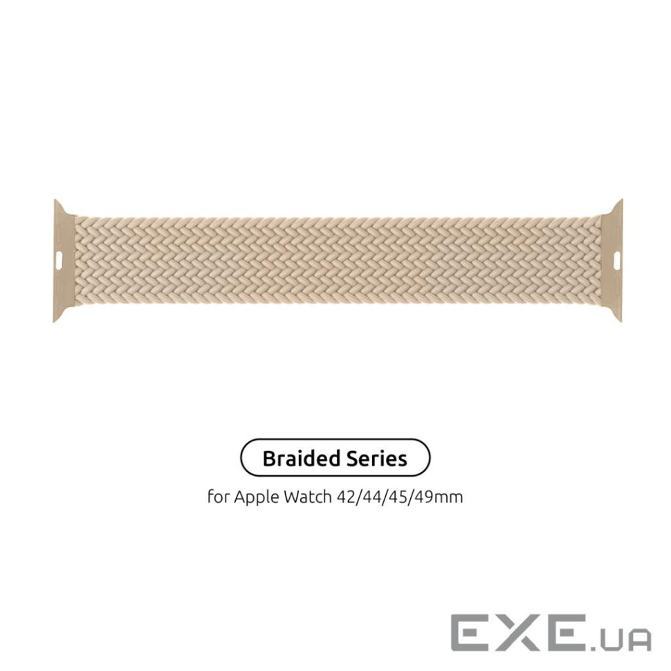 Ремінець Armorstandart Braided Solo Loop для Apple Watch 42mm/44mm/45mm/49mm Beige Size 6 (ARM64904)
