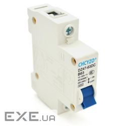 Автоматичний вимикач CHCYZO DZ47-63DC-B63, 1P, 63A, 12-125V (YT-DC63A-1P)