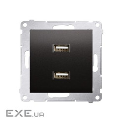 Розетка Premium USB 2x 5V 2.1A, антрацит (DC2USB.01/48)