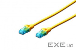 Патч-корд 2E CAT 5e, UTP, 10м, 26AWG, RJ45, 7/0.16, Cu, LSZH, жовтий (2E-PC5ECU-10LSZH-YLW)