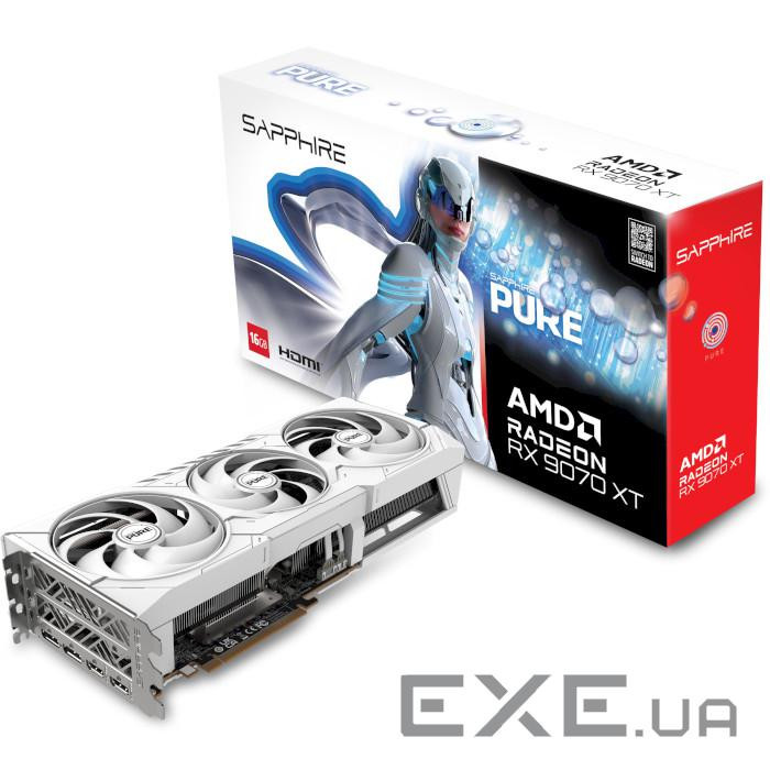 Відеокарта SAPPHIRE Pure Radeon RX 9070 XT 16GB GDDR6 (11348-02-20G)