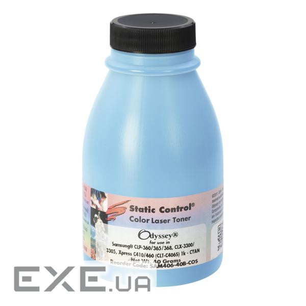 Тонер Samsung CLP-360/CLX-3300 40г cyan, фасовка Static Control (SAM406-40B-COS-P)