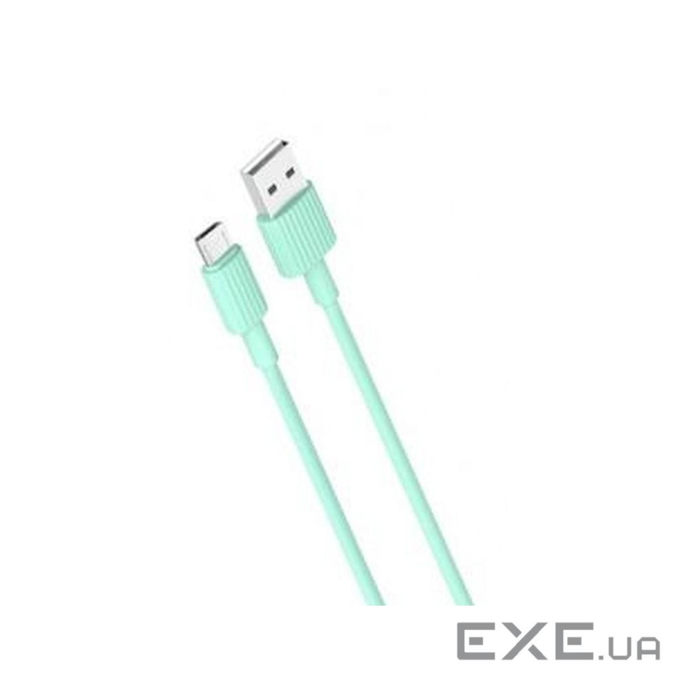 Дата кабель USB 2.0 AM to Micro 5P 1.0m 2.4A green XO (NB156-M-GR)