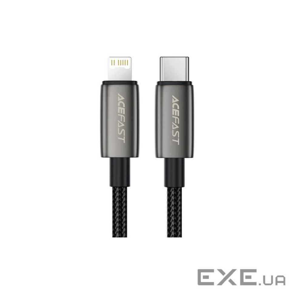 Дата кабель USB 2.0 AM to Lightning 1.2m 30W nylon black Acefast (6974316285410)
