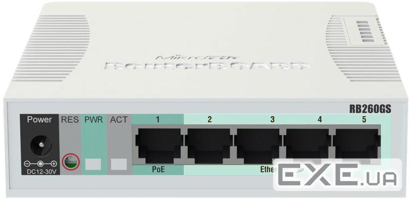 Комутатор мережевий Mikrotik RB260GS (CSS106-5G-1S)
