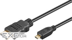 Кабель відео-сигнальний HDMI-micro M/M 3.0m,HS+HEC+ARC 4K@60Hz D=4.2mm Gold,чорний (84.00.7052-1) (84.00.7052-1)