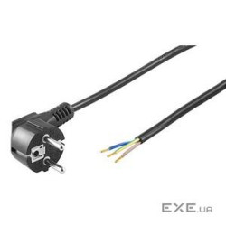 Кабель блоку живлення Goobay IEC-Schuko/ M->FreeEnd 1.5m, x3 0.75mm 90, HQ (75.09.3976-60)