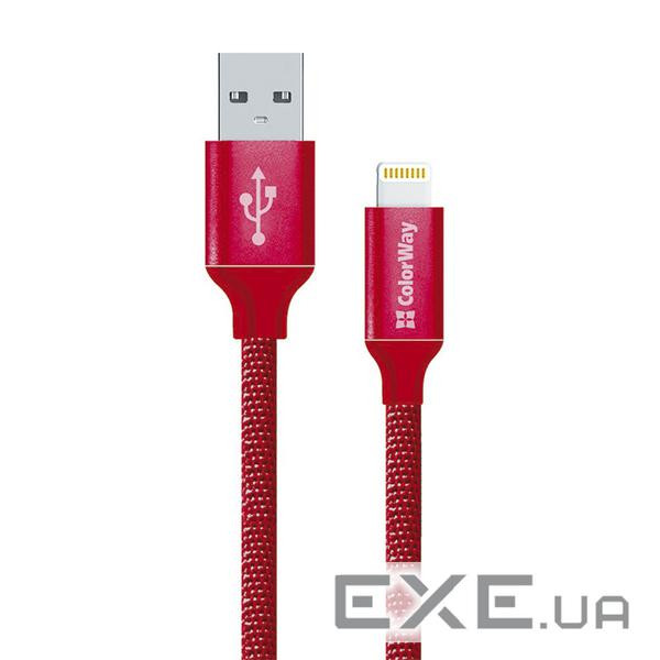 Дата кабель USB 2.0 AM to Lightning 1.0m 2.1А red ColorWay (CW-CBUL004-RD)