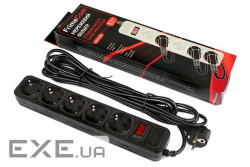 Мережевий фільтр-подовжувач FRIMECOM FC-B4005W Black 4,5м (FC-B4005W 4.5 B)