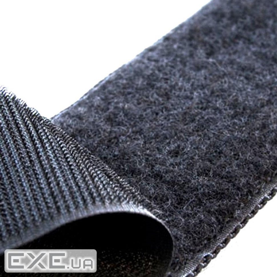 Стяжки на липучці ширина 20мм, рулон 45м, чорні, ціна за рулон (ZD-005 20мм)