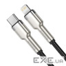 Дата кабель USB-C to Lightning 1.0m Cafule Metal PD 20W black Baseus (CATLJK-A01) (CATLJK-A01 1м)