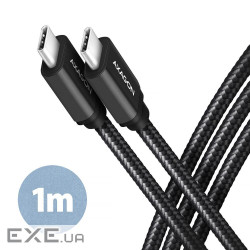 Кабель AXAGON BUCM3-CM10AB USB-C-USB-C 3.2 Gen 1, 1m, PD 60W, 3A, чорний