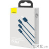 Дата кабель USB 2.0 AM to Lightning + Micro 5P + Type-C 1.5m 3.5A blue Baseus (CAMLTYS-03)