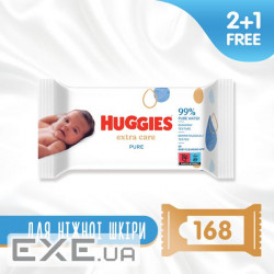 Дитячі вологі серветки Huggies Pure Extra Care 3 х 56 шт (5029054222119)