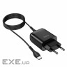 Зарядний пристрій HOCO C72Q Glorious USB QC3.0 + cable USB to USB-C 18W Black (6931474732545)