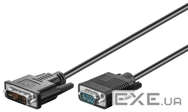Кабель монітора-адаптер DVI-> VGA HD15 M / M 5.0m, 2xShielded D = 5.5mm, Standart, чорні (75.05.0992-20)