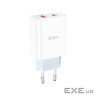 Зарядний пристрій HOCO C97A 1xUSB-C PD20W + 1xUSB QC3.0 White (6931474766076)
