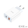 Зарядний пристрій HOCO C97A 1xUSB-C PD20W + 1xUSB QC3.0 White (6931474766076)