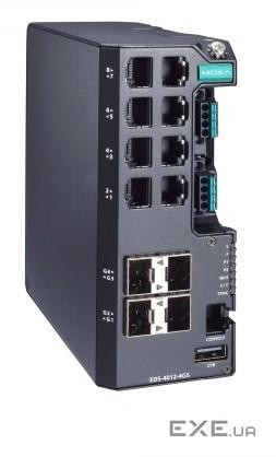 Керований комутатор Gigabit Ethernet, 8 портів 10/100BaseT(X) з 802.3bt PoE (EDS-4012-8P-4GS-LVB)