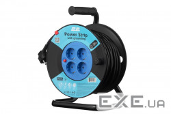 Мережевий подовжувач 2E 4XSchuko на котушці, ІР20, 3G*1.5мм, 20м, чорний (2E-CR4315IP20M20) (2E-CR4315IP20M20)