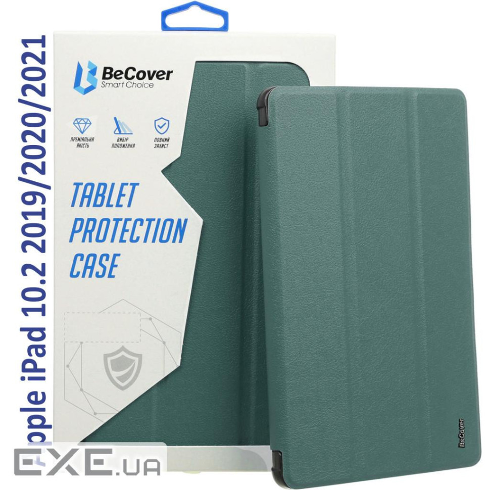 Чохол до планшета BeCover Tri Fold Hard Apple iPad 10.2 2019/2020/2021 Dark Green (709656) (709656)