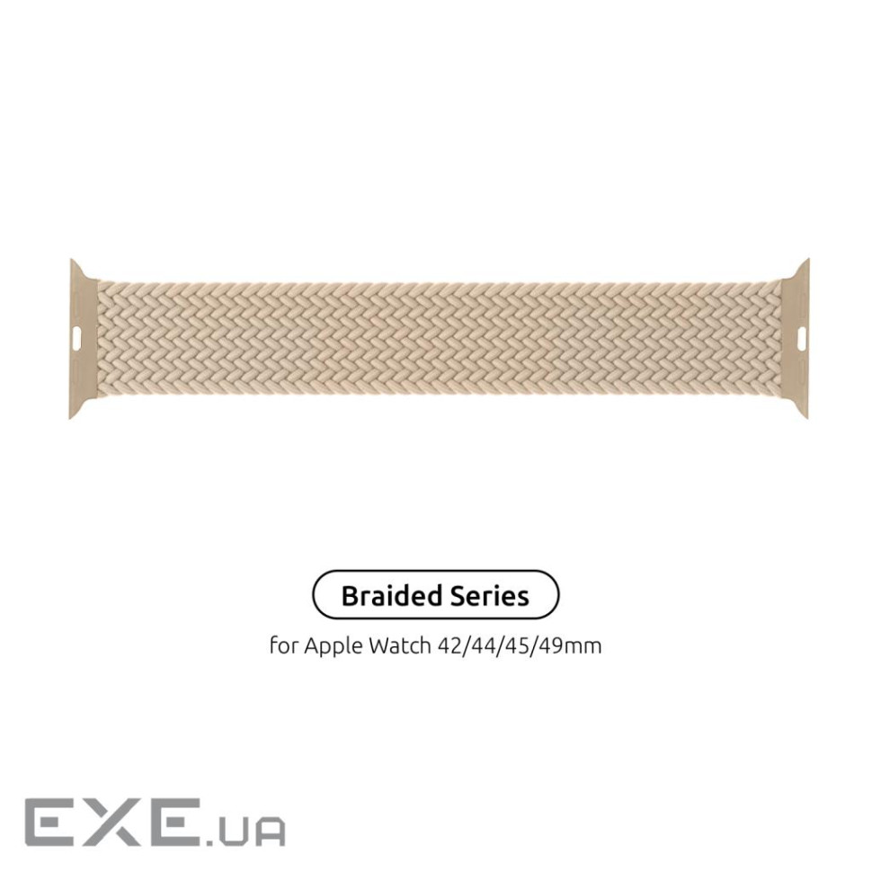 Ремінець Armorstandart Braided Solo Loop для Apple Watch 42mm/44mm/45mm/49mm Beige Size 10 (ARM64903)