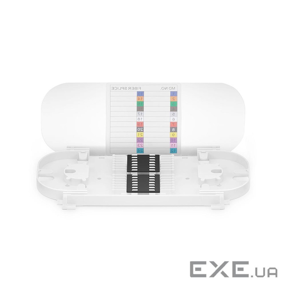 Сплайс-касета для 24 з"єднань, з кришкою та маркуванням, біла, LW (LW-SP-021) , LW (LW-SP-021)