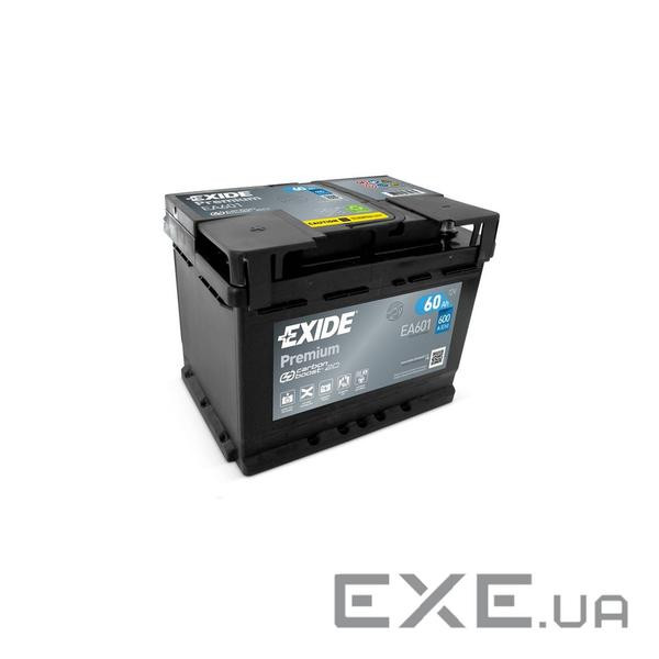 Акумулятор автомобільний EXIDE PREMIUM 60A (EA601)