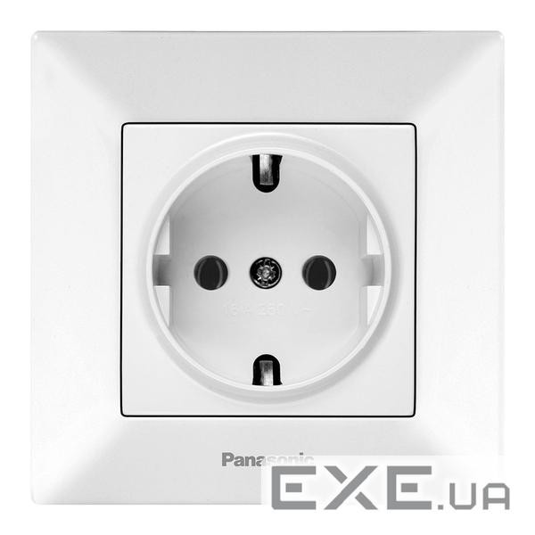 Розетка Panasonic Arkedia Slim із заземленням, швидкий монтаж, біла (WNTC03022WH-UA)
