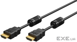 Кабель монітора-сигнальний HDMI M/M 1.0m,v2.0 4K@60Hz D=6.0mm HDR Ferrite,чорний (75.06.1299-1) (75.06.1299-1)