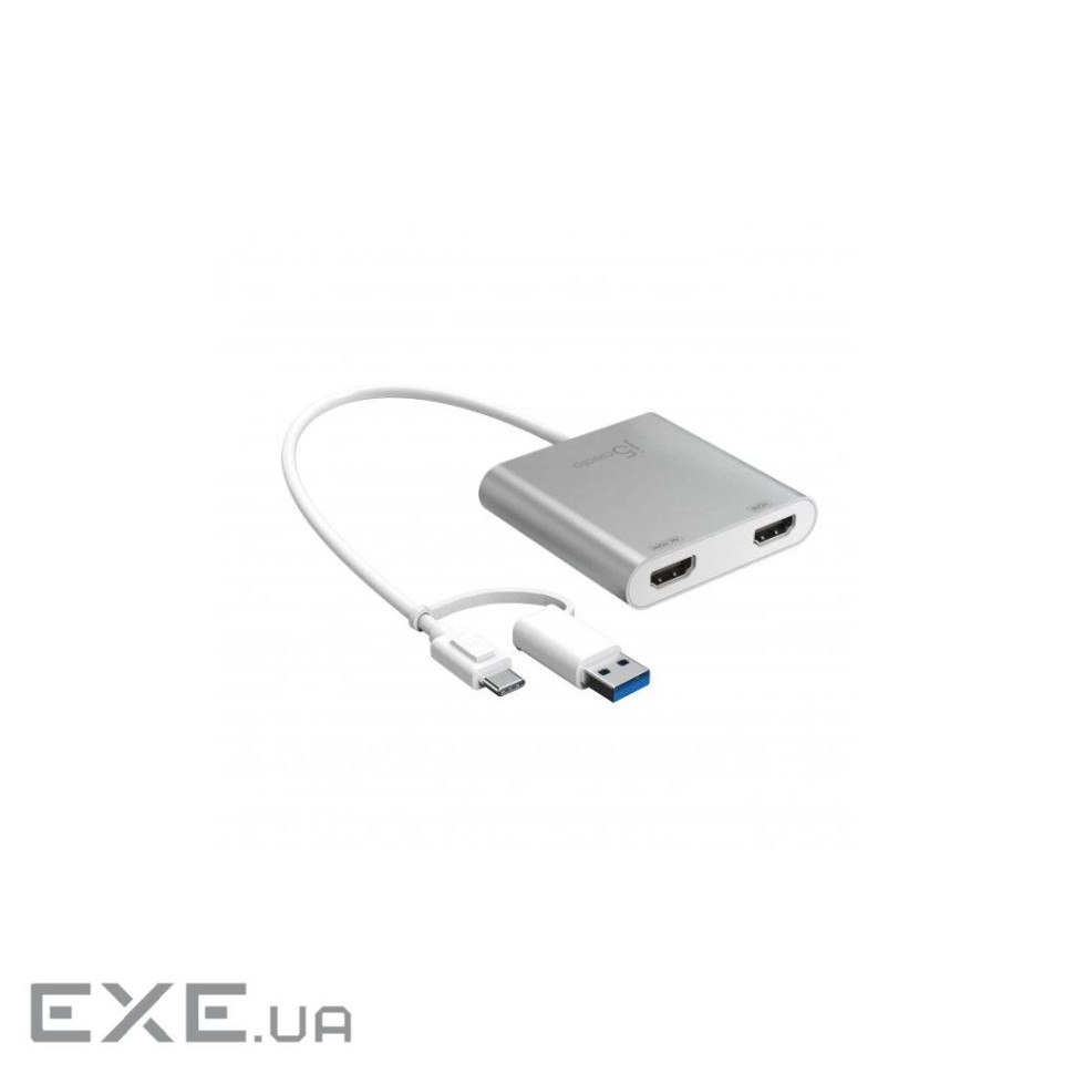 Багатопортовий мультиадаптер J5create JCA365-N USB-C/A на 2xHDMI