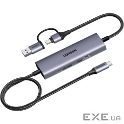 Перехідник Ugreen CM725 USB-C/USB-A to Video Capture Card 1080P gray (65856)