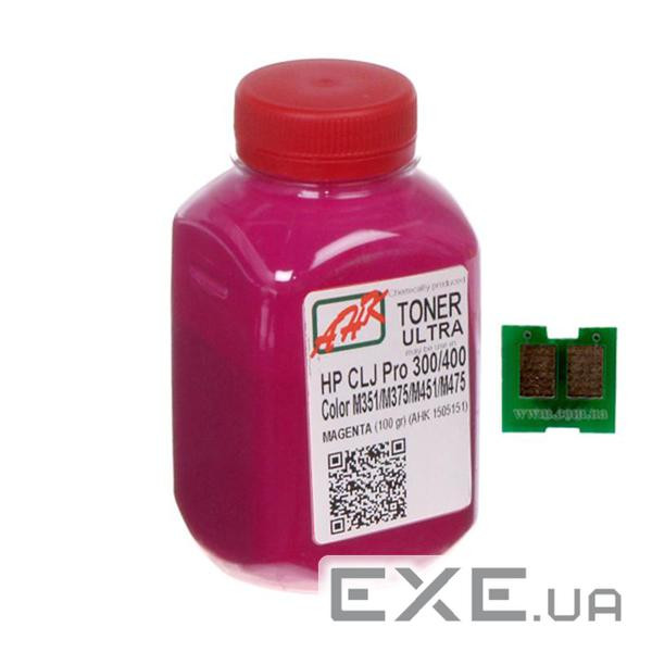 Тонер HP CLJ Pro 300/400/M475 100г Magenta +chip AHK (1505163)