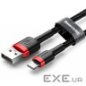Дата кабель USB 2.0 AM to Lightning 1.0m Cafule Black-Red Baseus (CALKLF-B19)