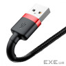 Дата кабель USB 2.0 AM to Lightning 1.0m Cafule Black-Red Baseus (CALKLF-B19)