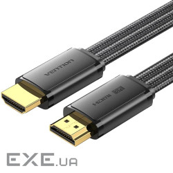 Кабель HDMI M-M, 2.0 м, V2.1, 8K 60Гц, плоский з обплетенням , Vention (ALKBH)
