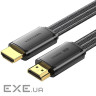 Кабель HDMI M-M, 2.0 м, V2.1, 8K 60Гц, плоский з обплетенням , Vention (ALKBH)