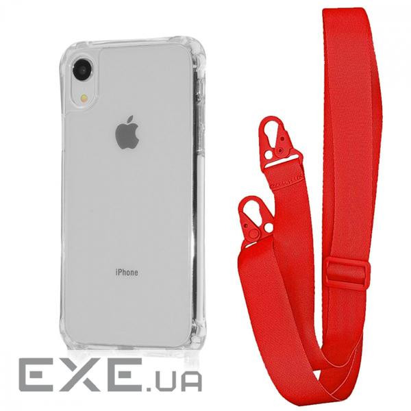 Чохол WAVE Clear Case with Strap iPhone Xr red (57005 red)