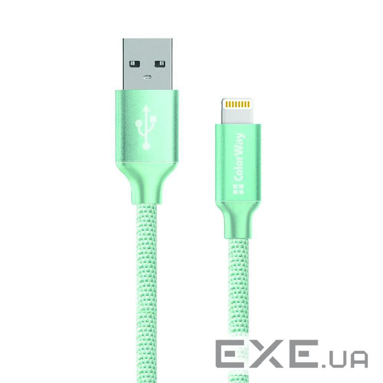 Дата кабель USB 2.0 AM to Lightning 1.0m mint ColorWay (CW-CBUL004-MT)