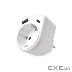 Зарядний пристрій EMOS 1xUSBA + 1xUSBC PD20W (P0075)