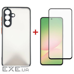 Чeхол-накладка Dengos Matt для Samsung Galaxy A56 SM-A566 Black (DG-KM-141) + защитное стекло