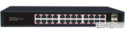 Комутатор Merlion MG1024S 24 портів RJ45 Ethernet + 2 SFP 10 / 100 / 1000 Мбіт / сек. мета (YT41689)