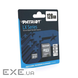 Карта пам&apos,яті Patriot LX microSDHC Class 10 UHS-I, 128GB (microPatriot LX / M128)