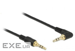 Кабель аудіо-сигнальний Jack 3.5mm 3pin M/ M 0.5m,90 Stereo AWG24 AUX Ring Gold,чорн (70.08.5564-1) (70.08.5564-1)